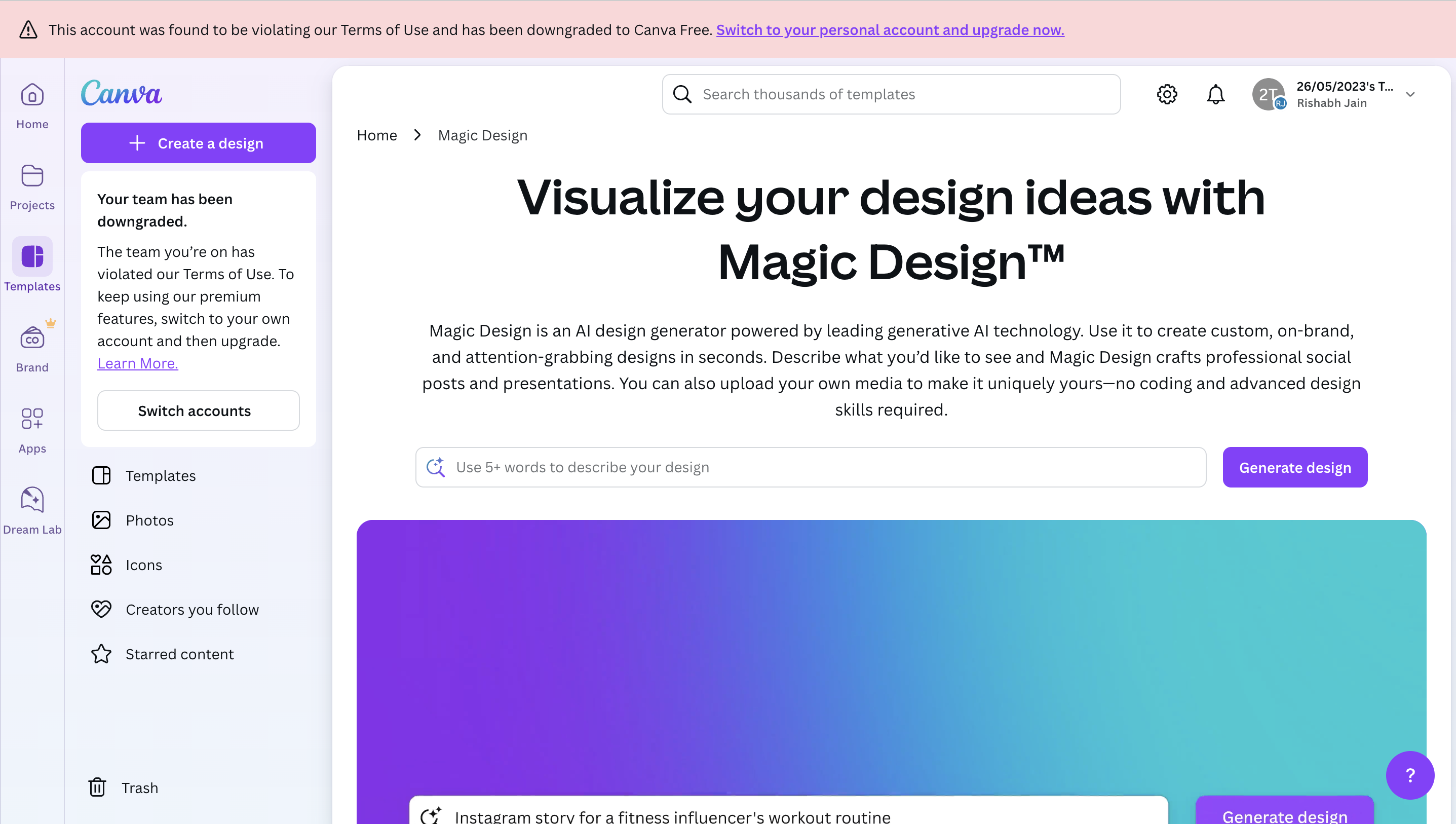 Canva Magic Design
